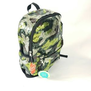 Wonder Nation Green Camo Sequin 16″ Backpack Bag